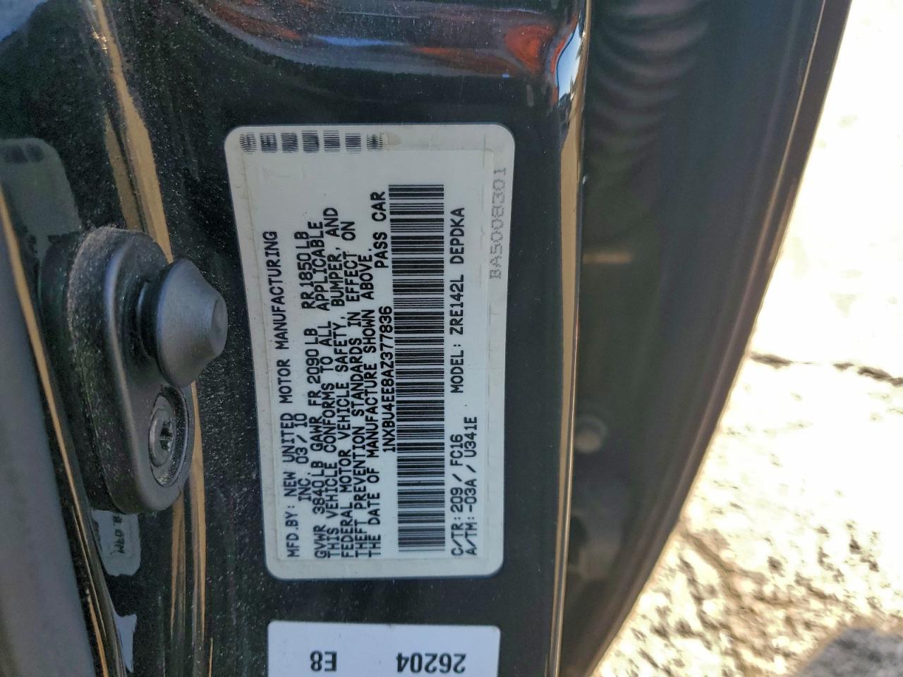 2010 TOYOTA COROLLA