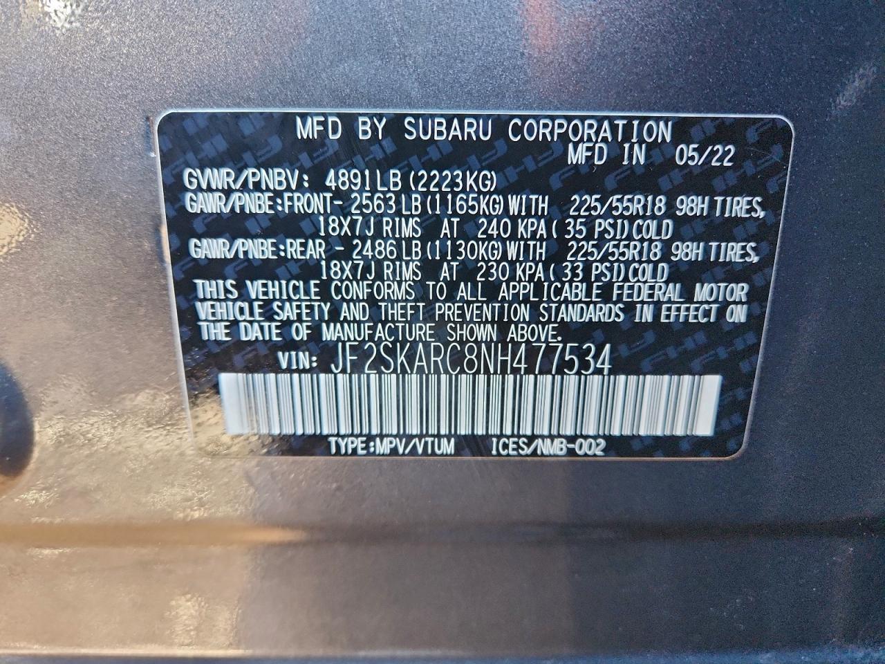 2022 SUBARU FORESTER