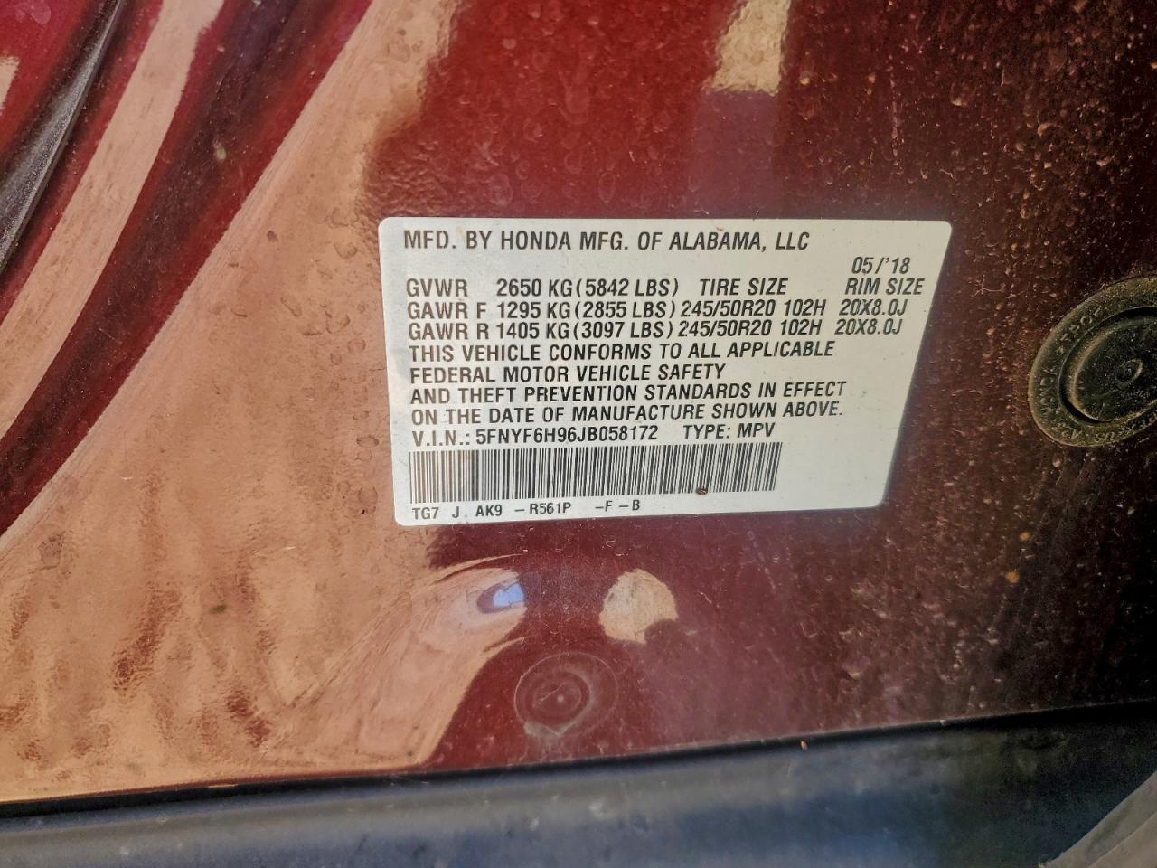 2018 HONDA PILOT