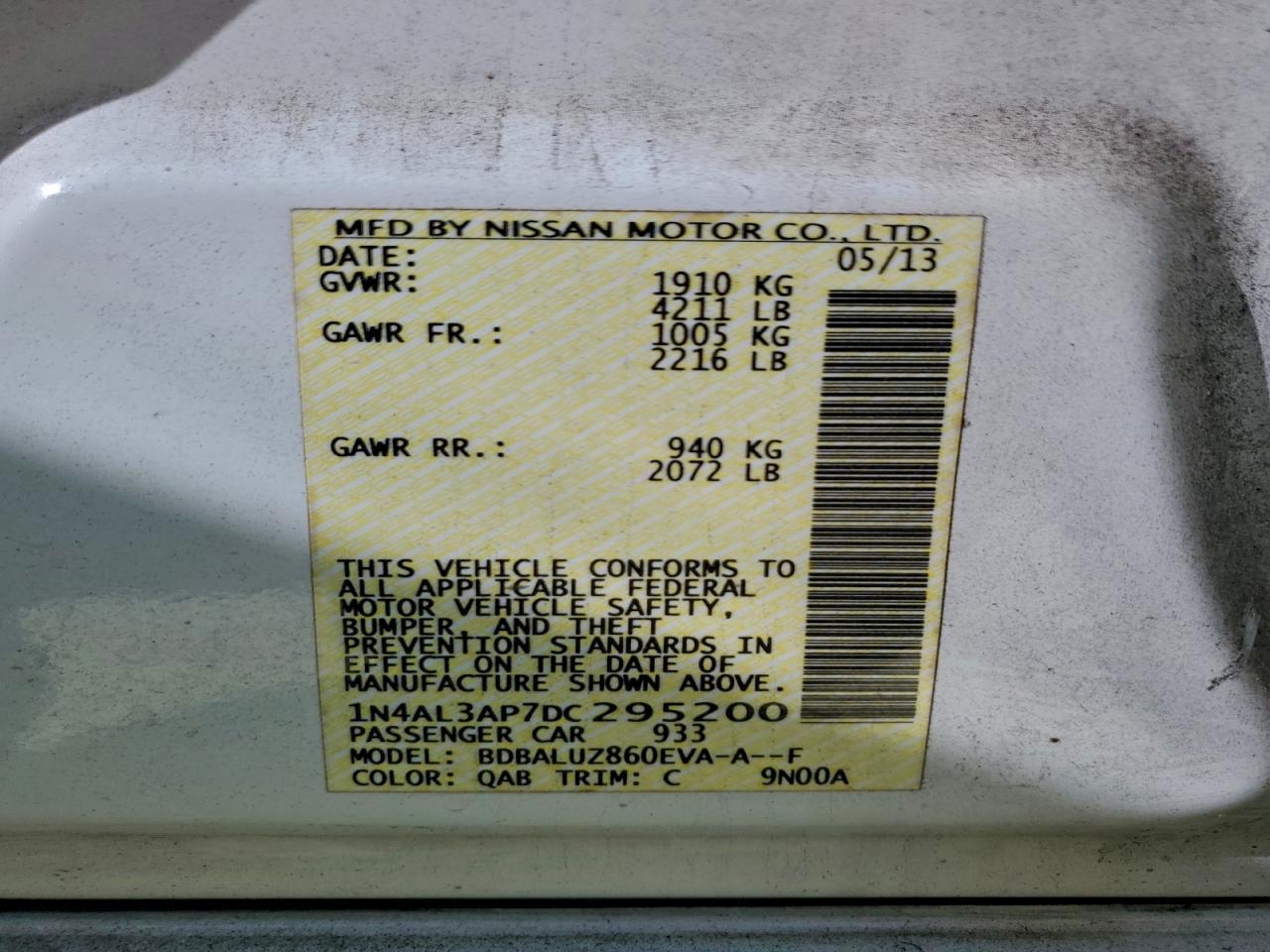 2013 NISSAN ALTIMA