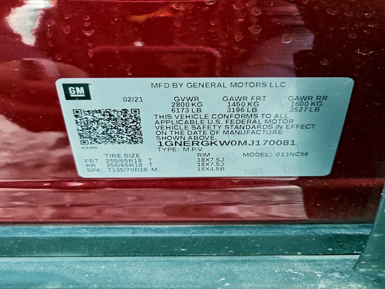 2021 CHEVROLET TRAVERSE