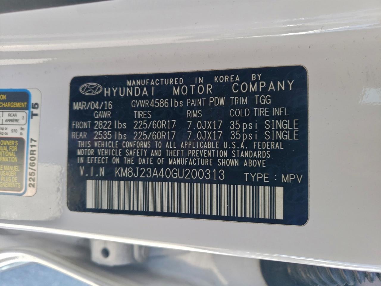 2016 HYUNDAI TUCSON