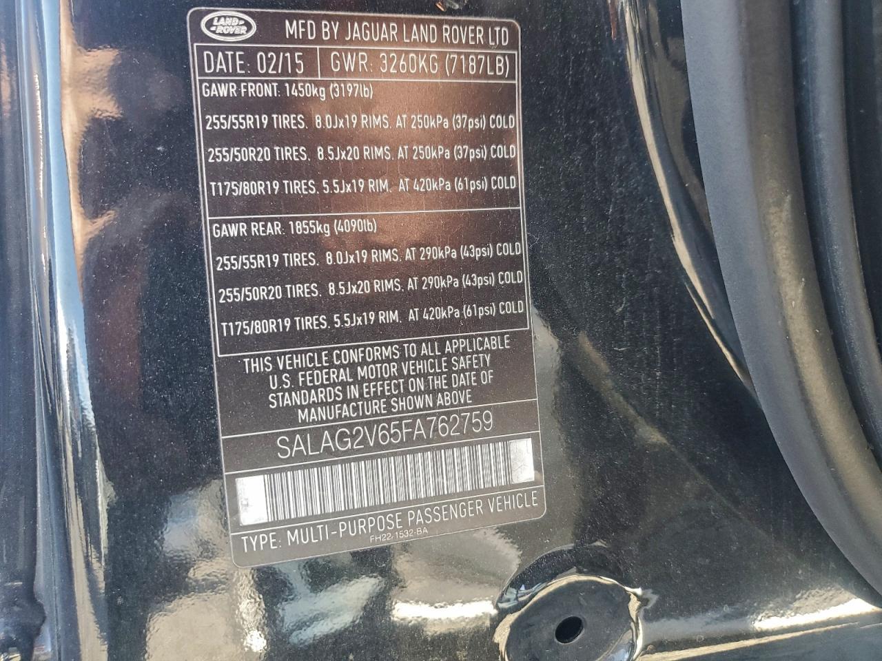 2015 LAND ROVER LR4