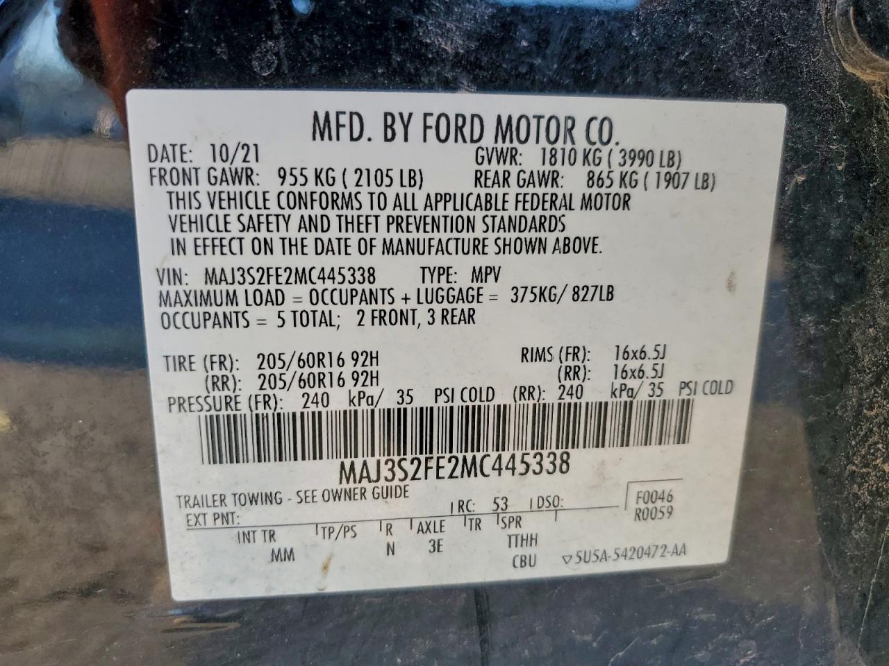 2021 FORD EcoSport