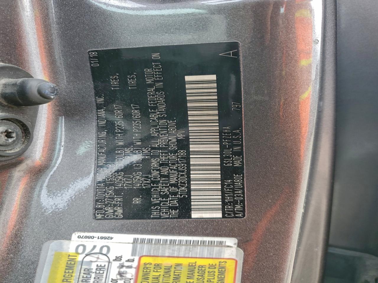 2018 TOYOTA SIENNA