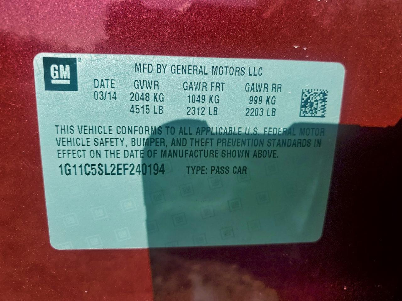 2014 CHEVROLET MALIBU