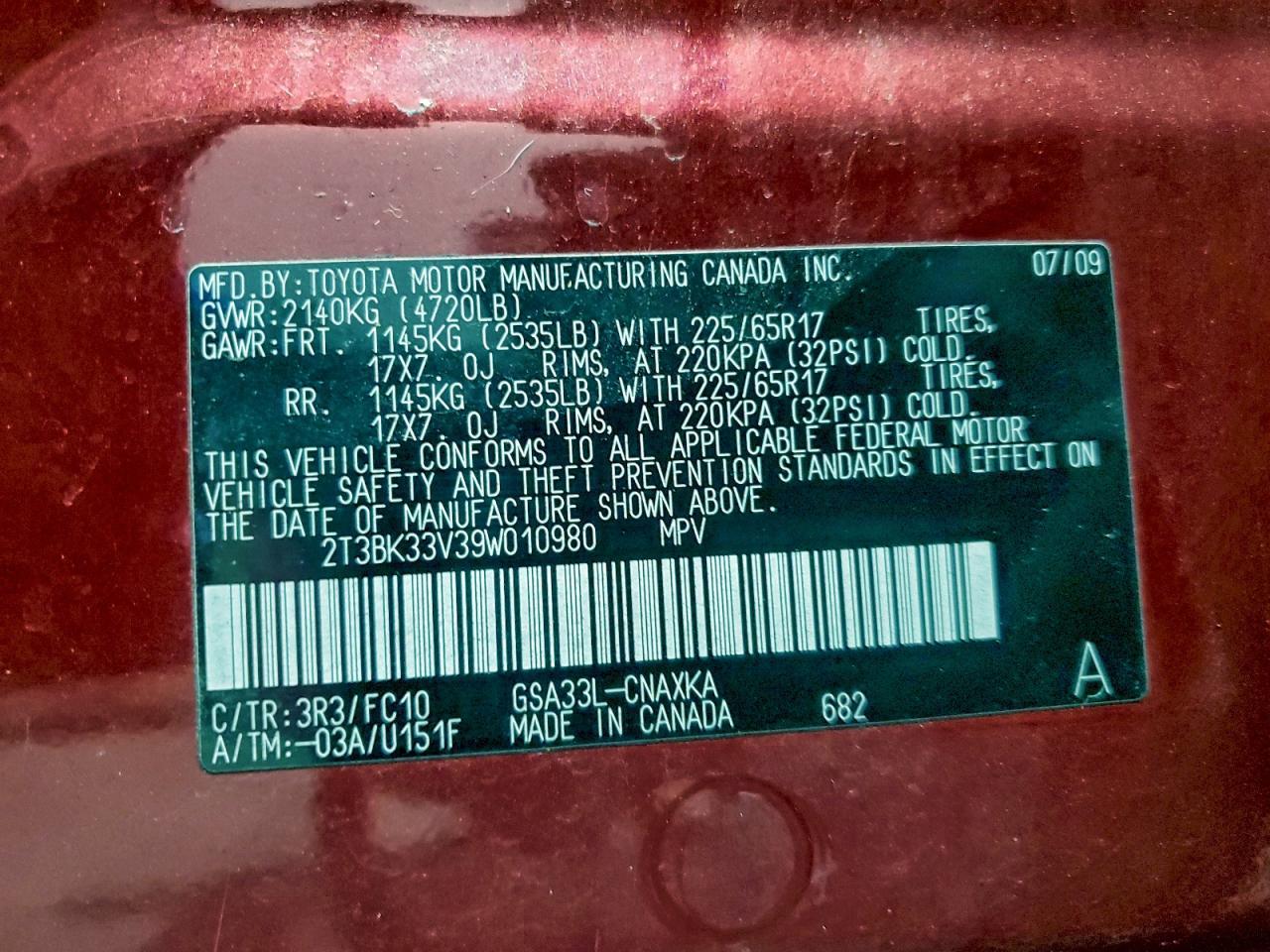 2009 TOYOTA RAV4