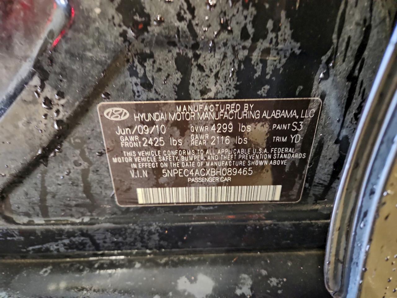 2011 HYUNDAI SONATA