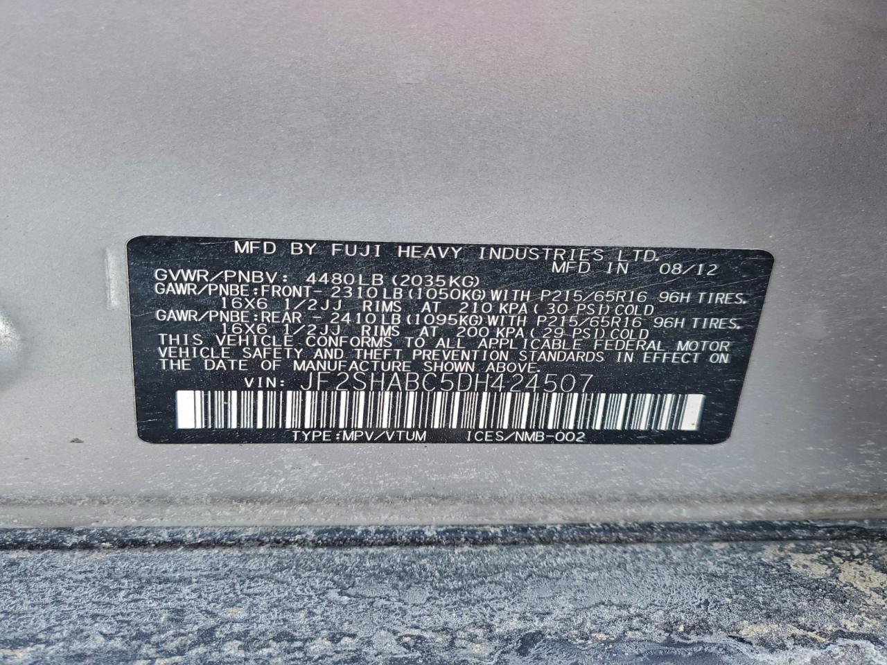2013 SUBARU FORESTER