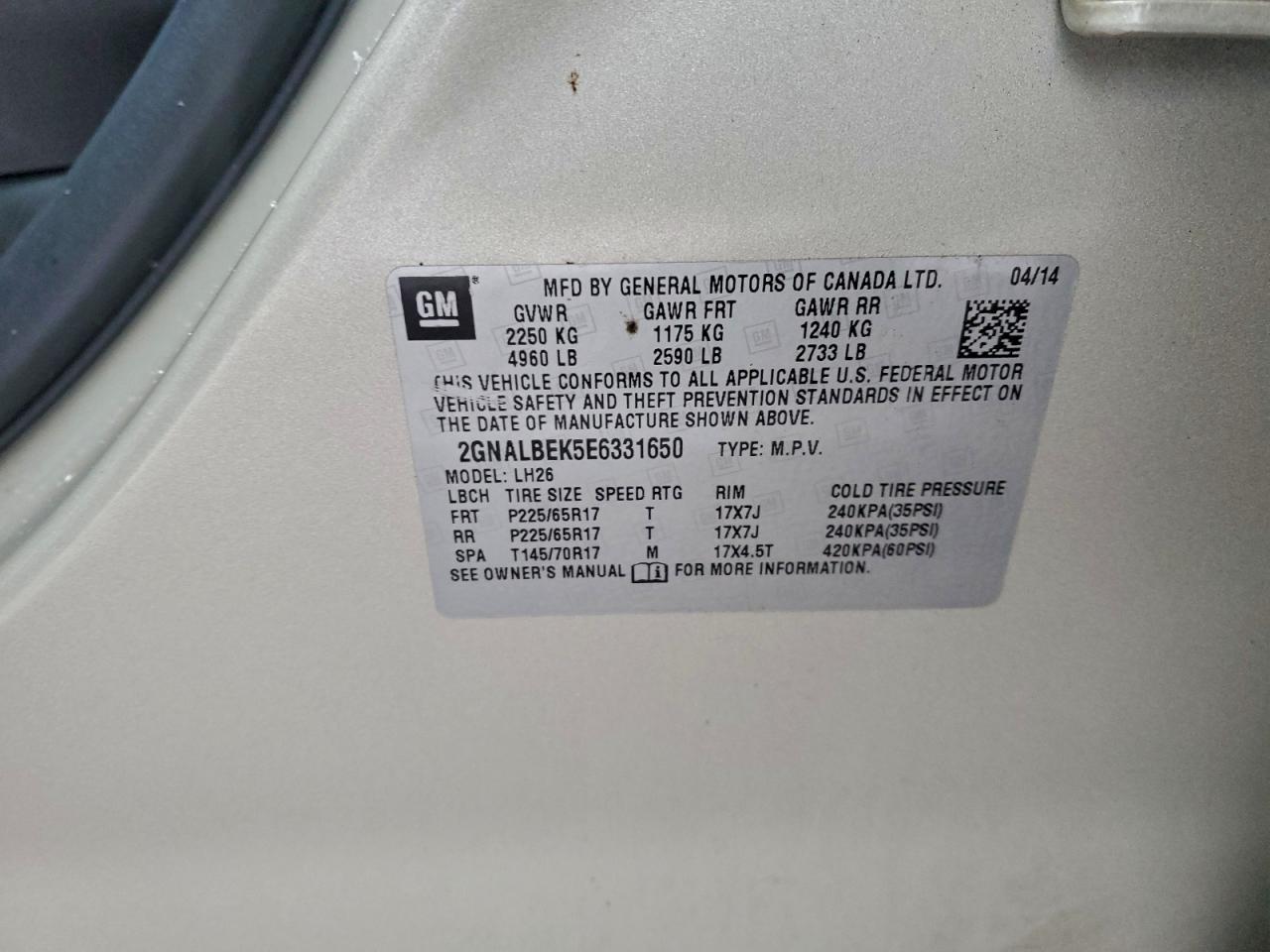2014 CHEVROLET EQUINOX