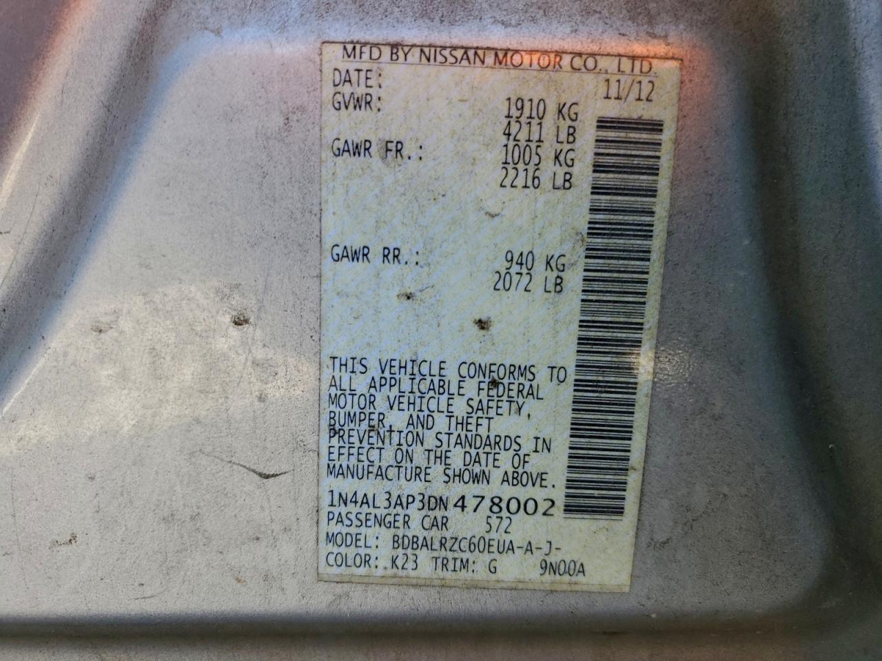 2013 NISSAN ALTIMA