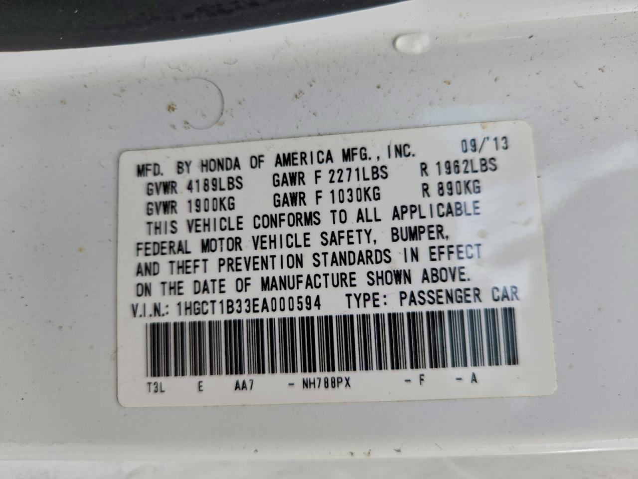 2014 HONDA ACCORD
