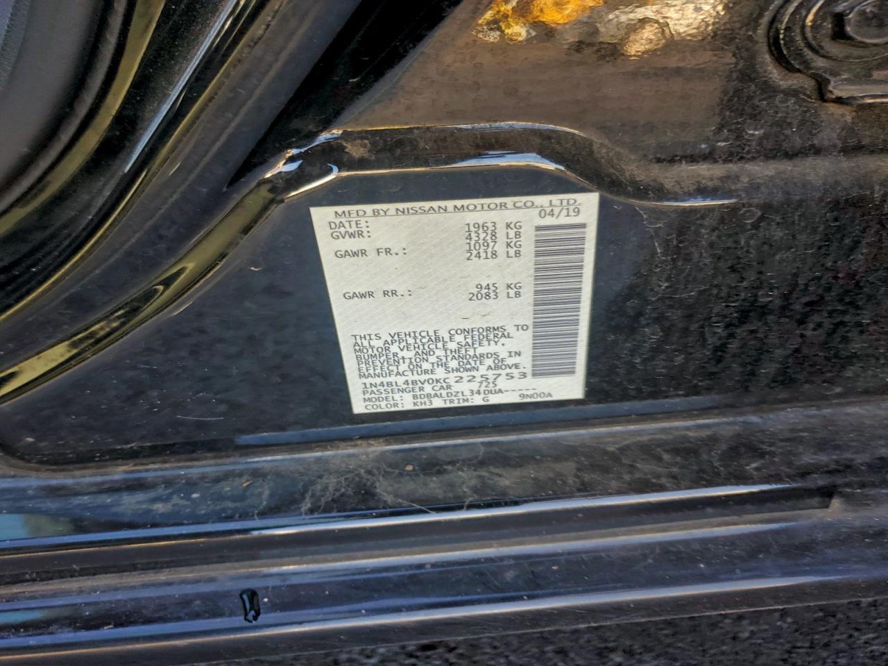2019 NISSAN ALTIMA