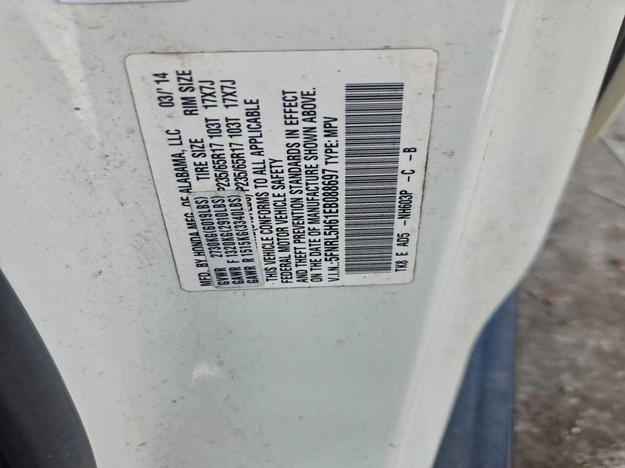 2014 HONDA ODYSSEY