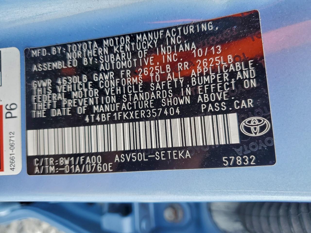 2014 TOYOTA CAMRY