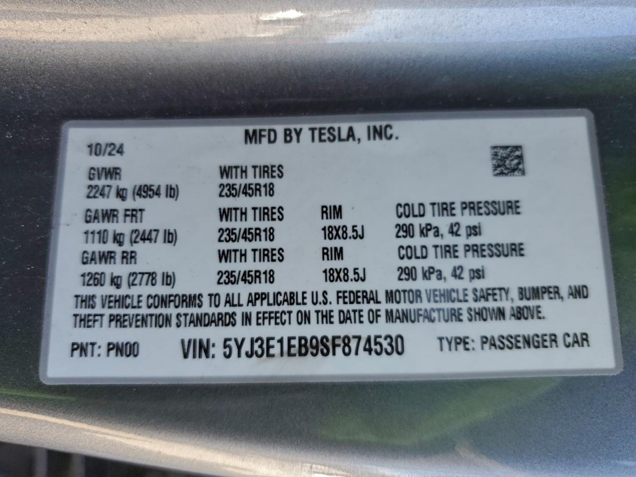 2025 TESLA MODEL 3