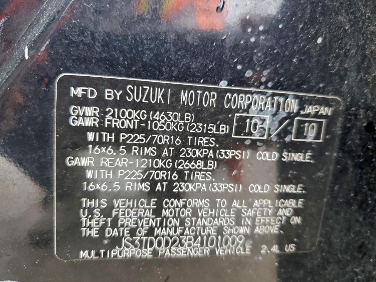 2011 SUZUKI Grand Vitara