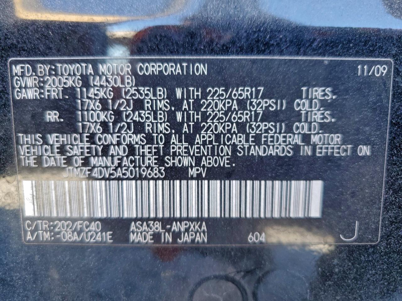 2010 TOYOTA RAV4