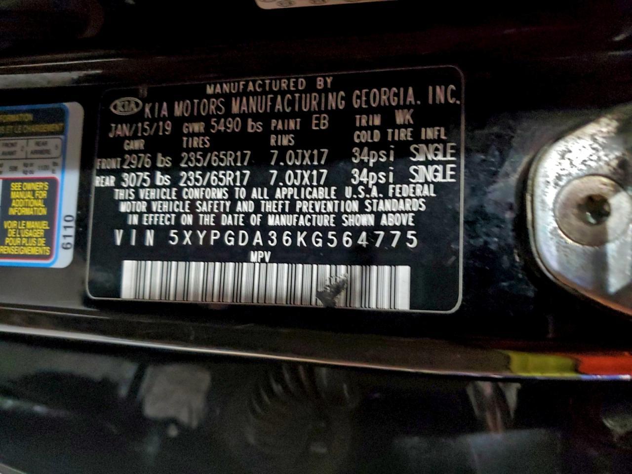 2019 KIA SORENTO