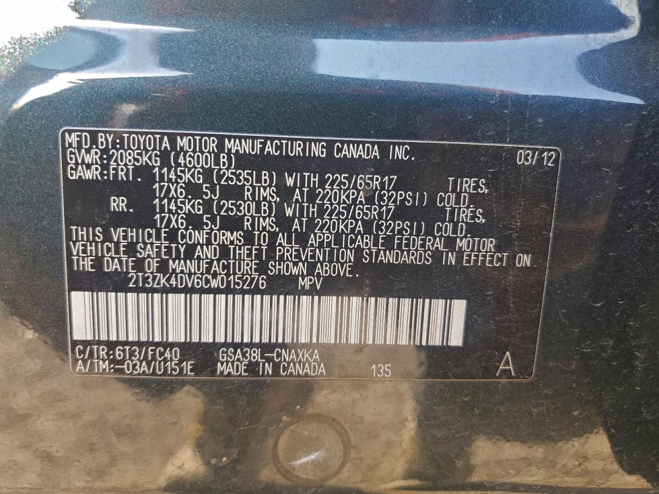 2012 TOYOTA RAV4