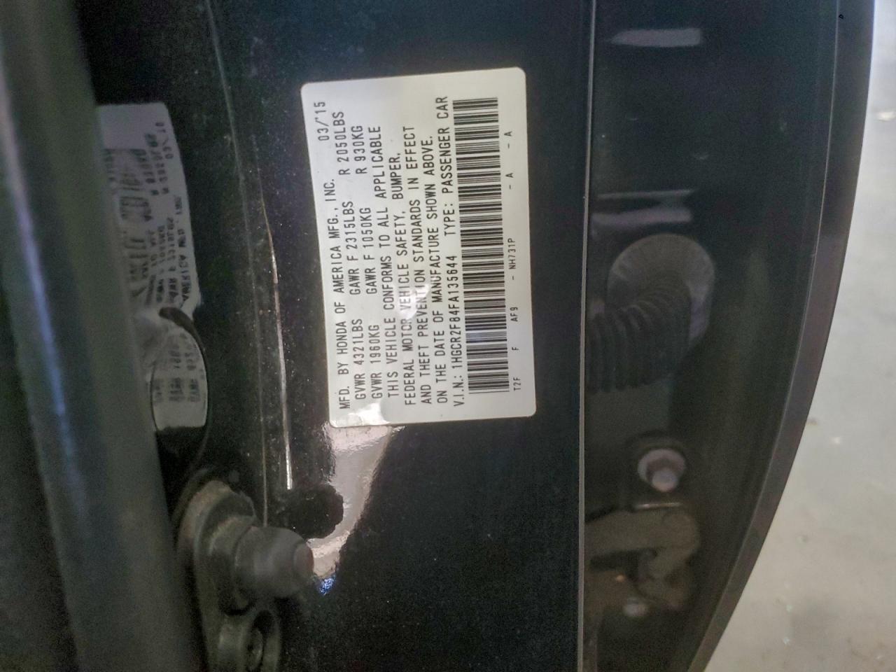 2015 HONDA ACCORD
