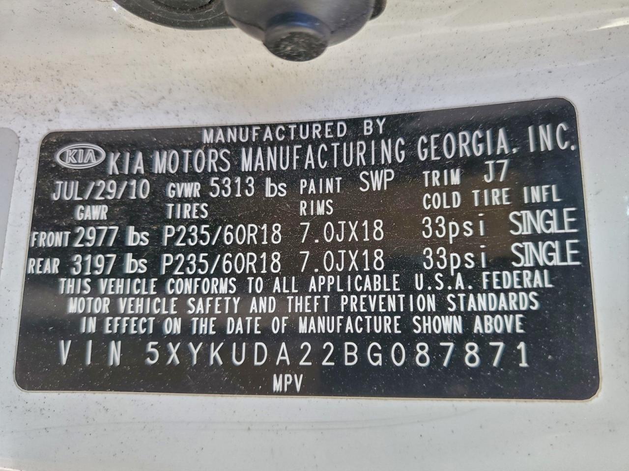 2011 KIA SORENTO