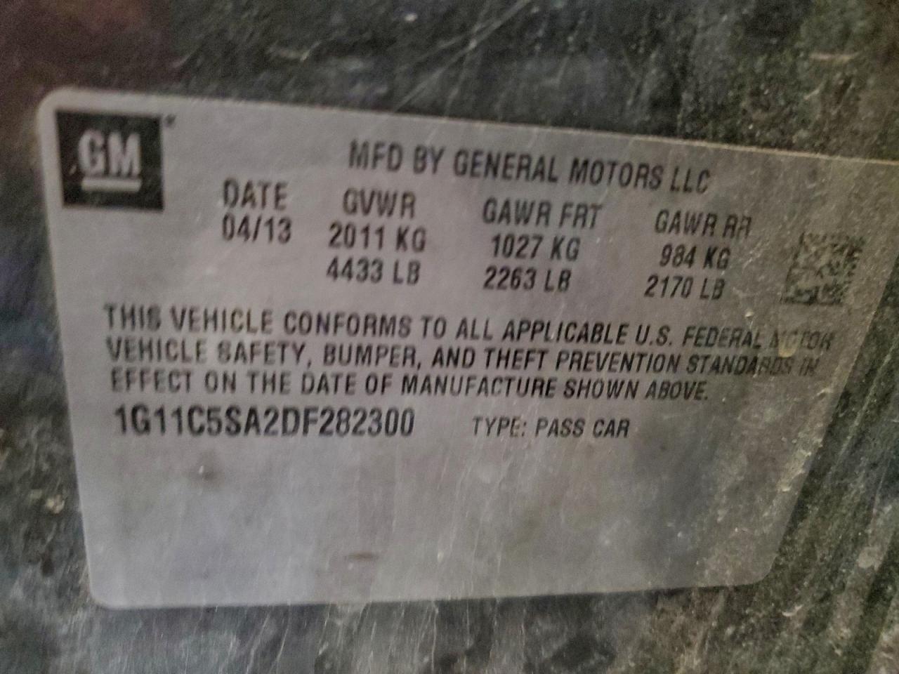 2013 CHEVROLET MALIBU