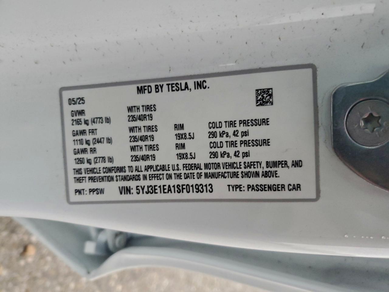 2025 TESLA MODEL 3