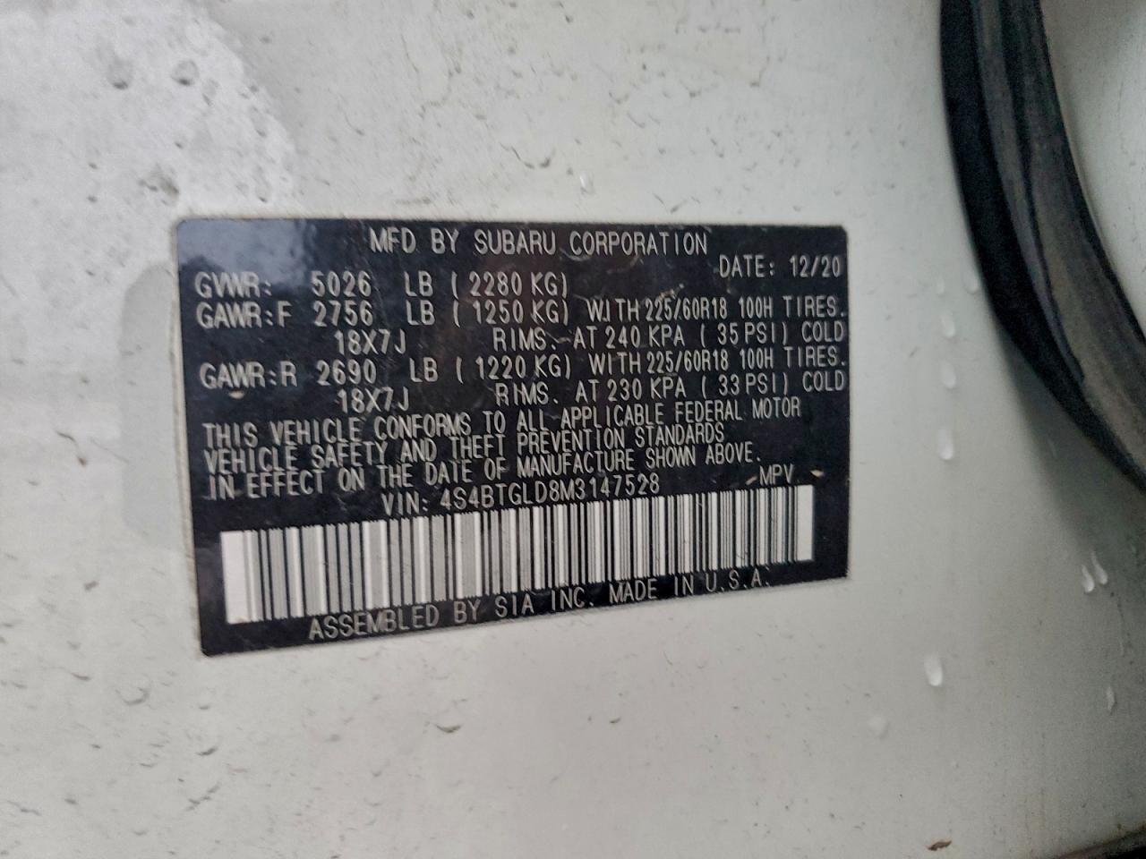 2021 SUBARU Outback