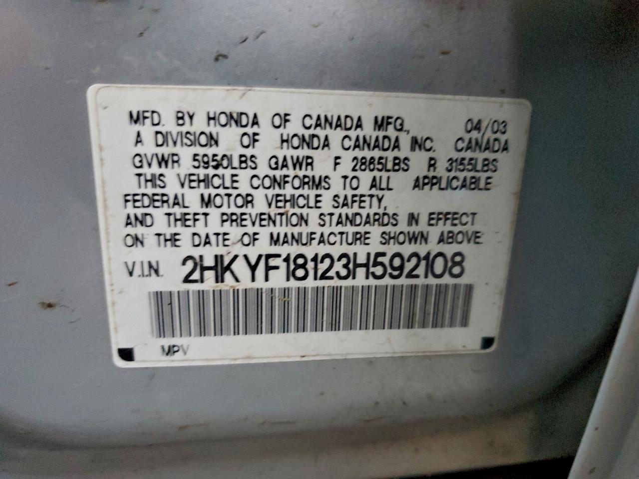 2003 HONDA PILOT