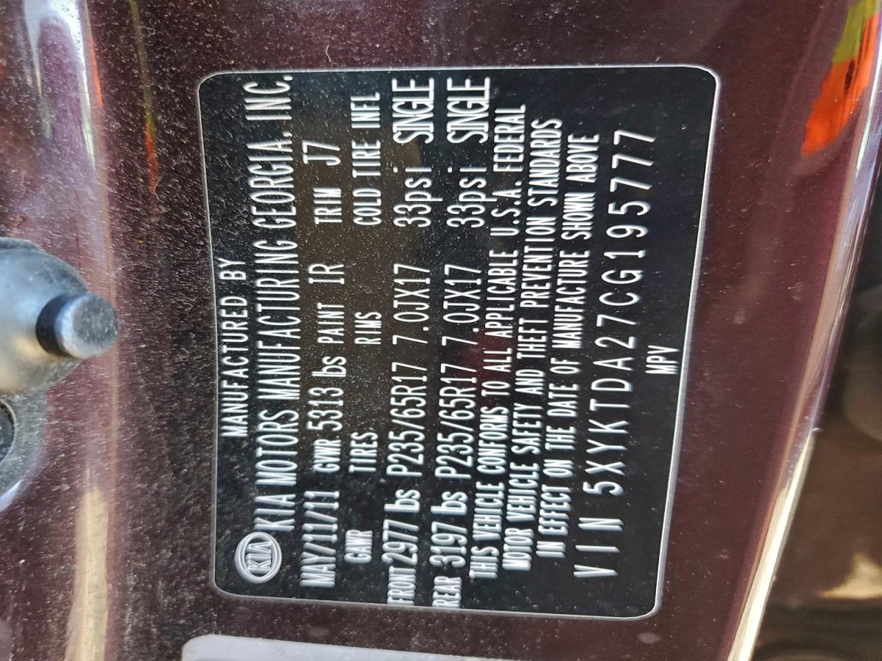 2012 KIA SORENTO