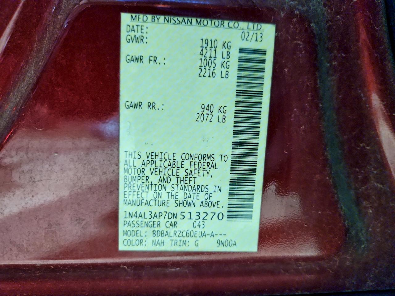 2013 NISSAN ALTIMA