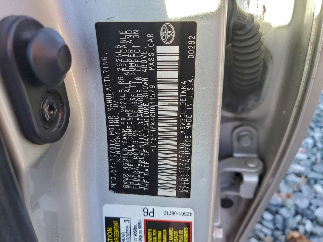2012 TOYOTA CAMRY