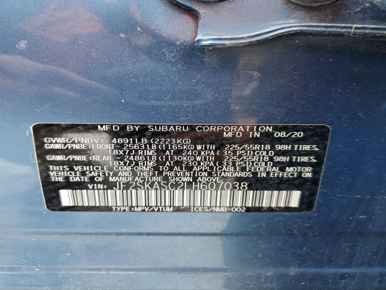 2020 SUBARU FORESTER