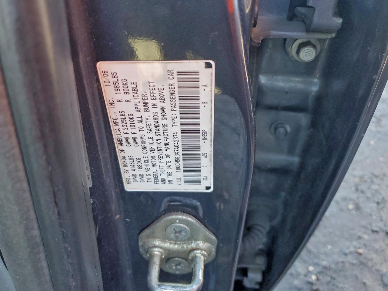 2007 HONDA ACCORD