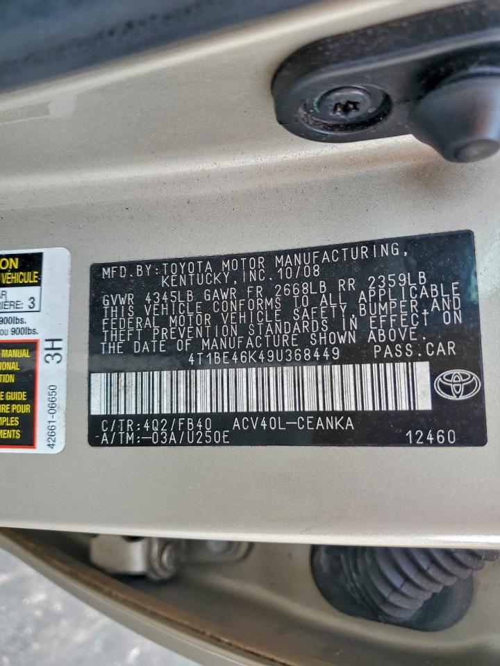 2009 TOYOTA CAMRY