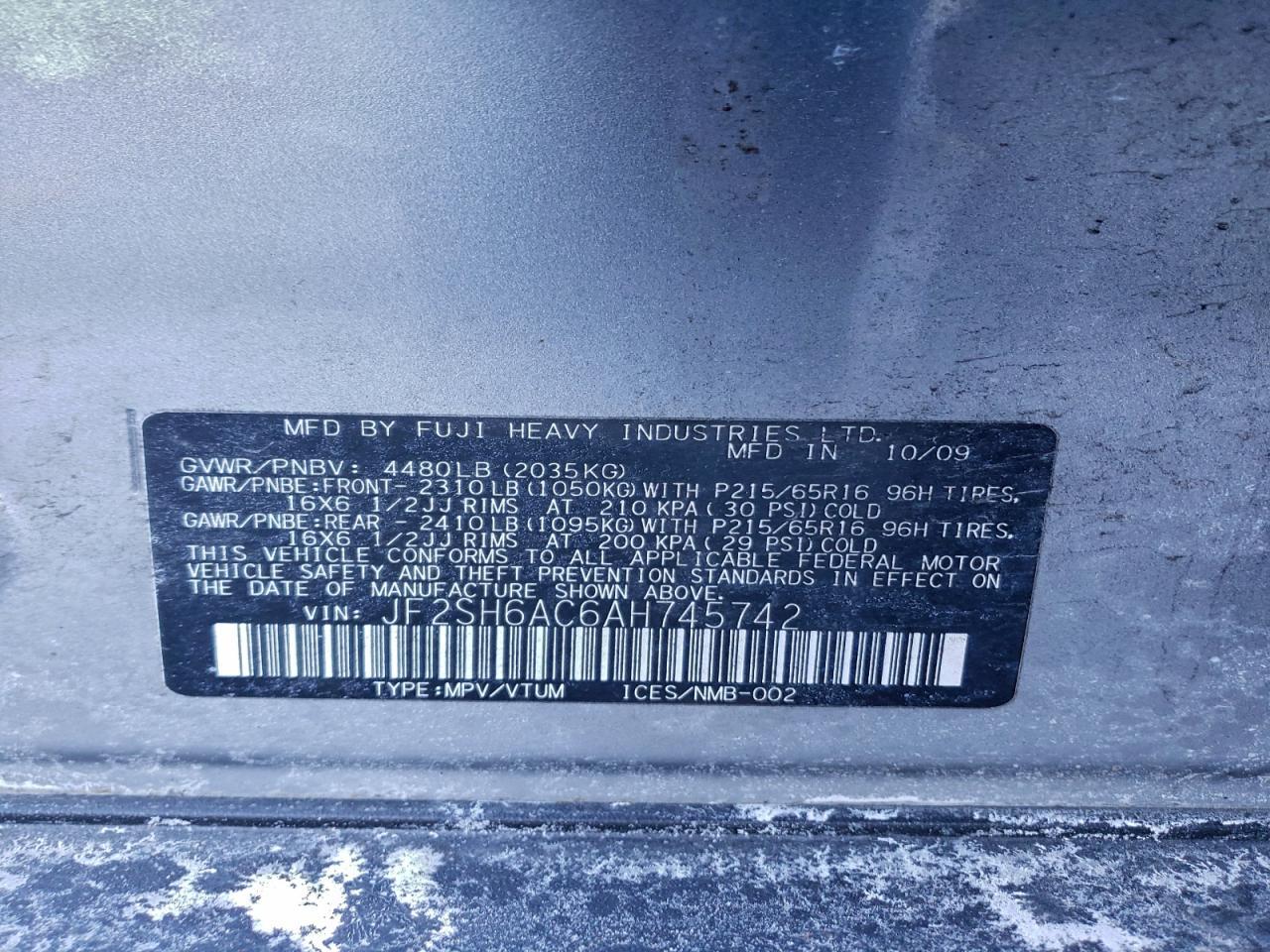 2010 SUBARU FORESTER