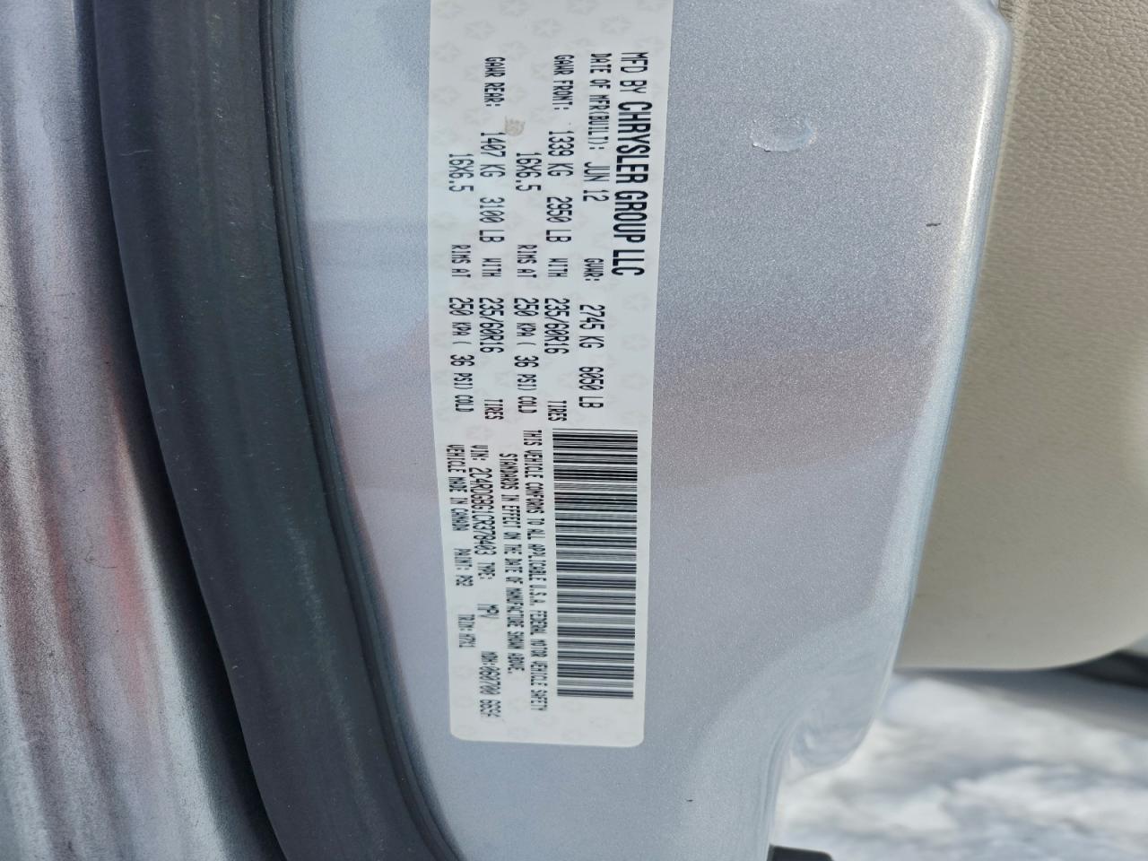 2012 DODGE GRAND CARAVAN