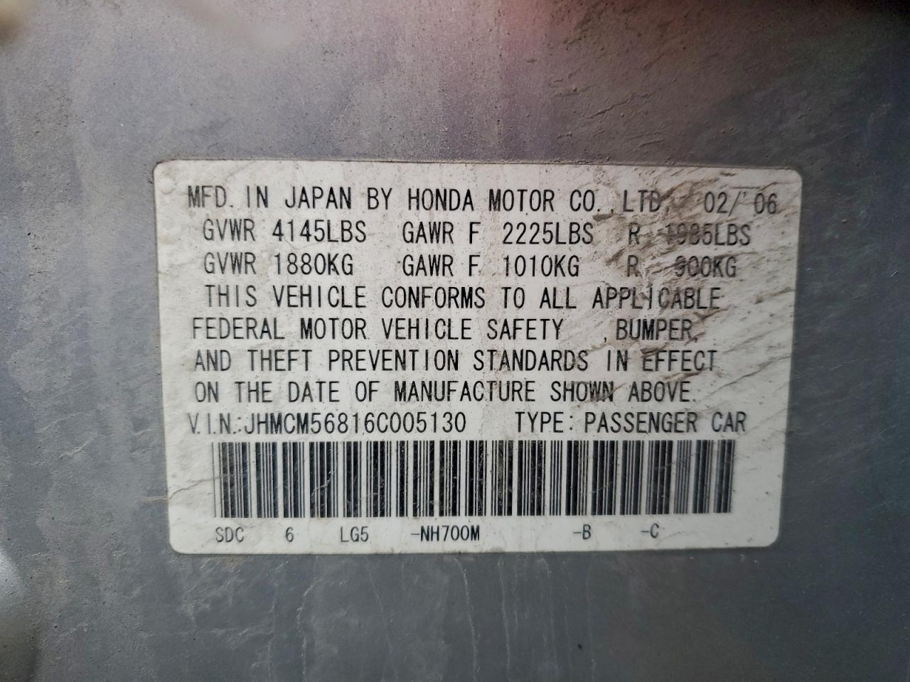 2006 HONDA ACCORD