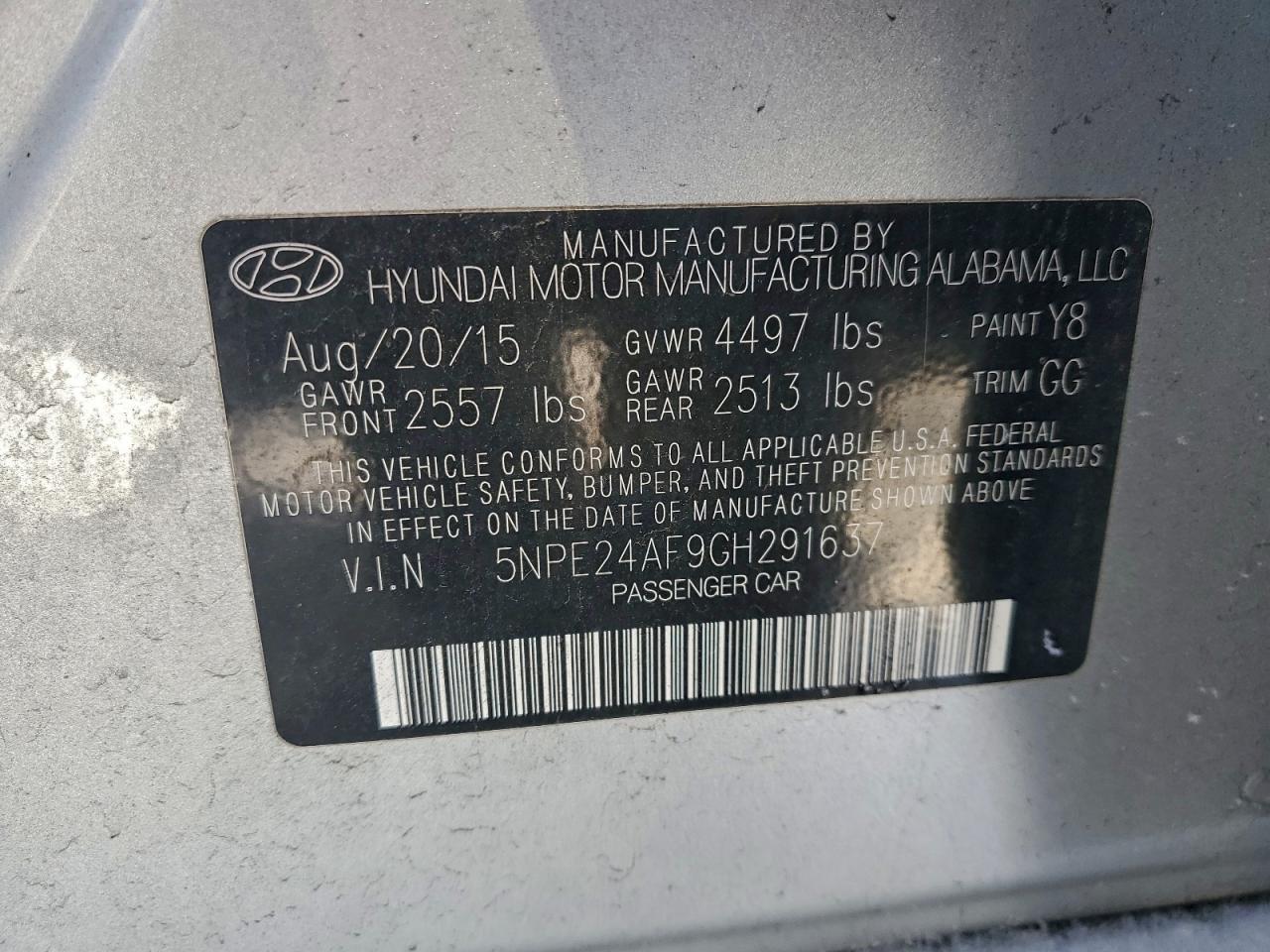 2016 HYUNDAI SONATA
