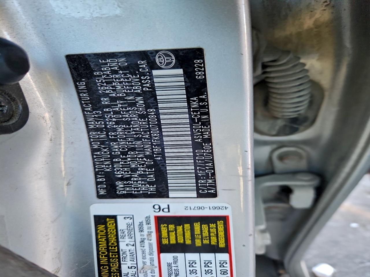 2013 TOYOTA CAMRY