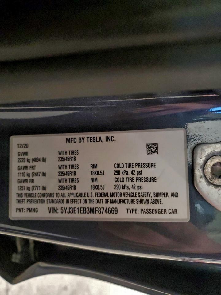 2021 TESLA MODEL 3
