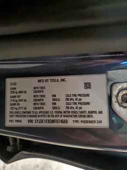 2021 TESLA MODEL 3