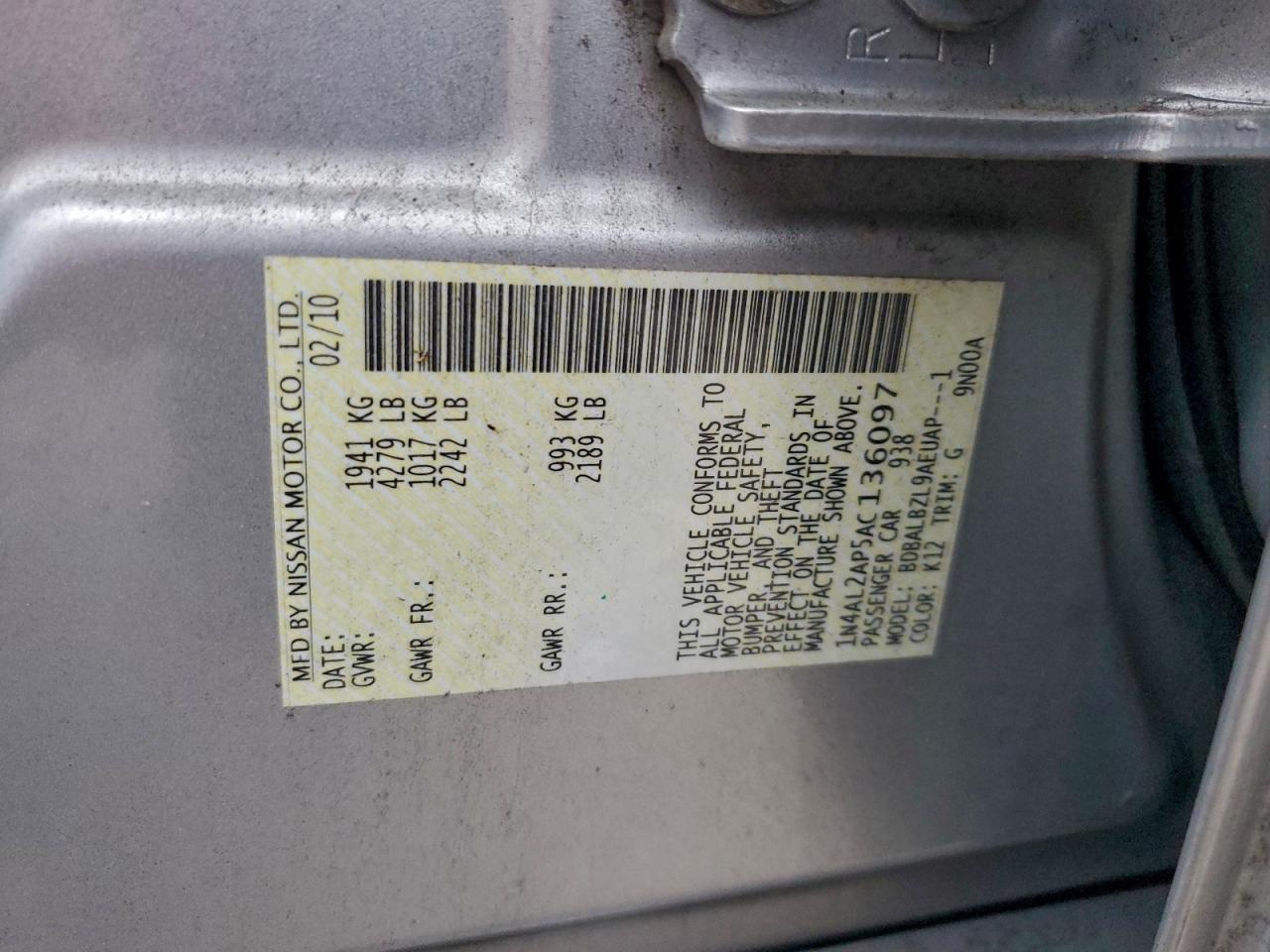 2010 NISSAN ALTIMA