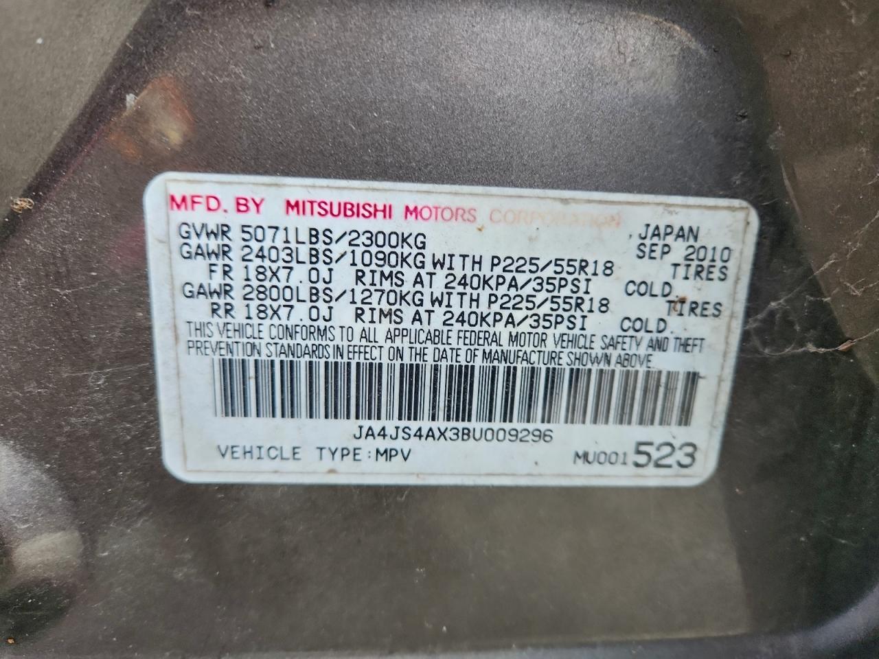 2011 MITSUBISHI outlander