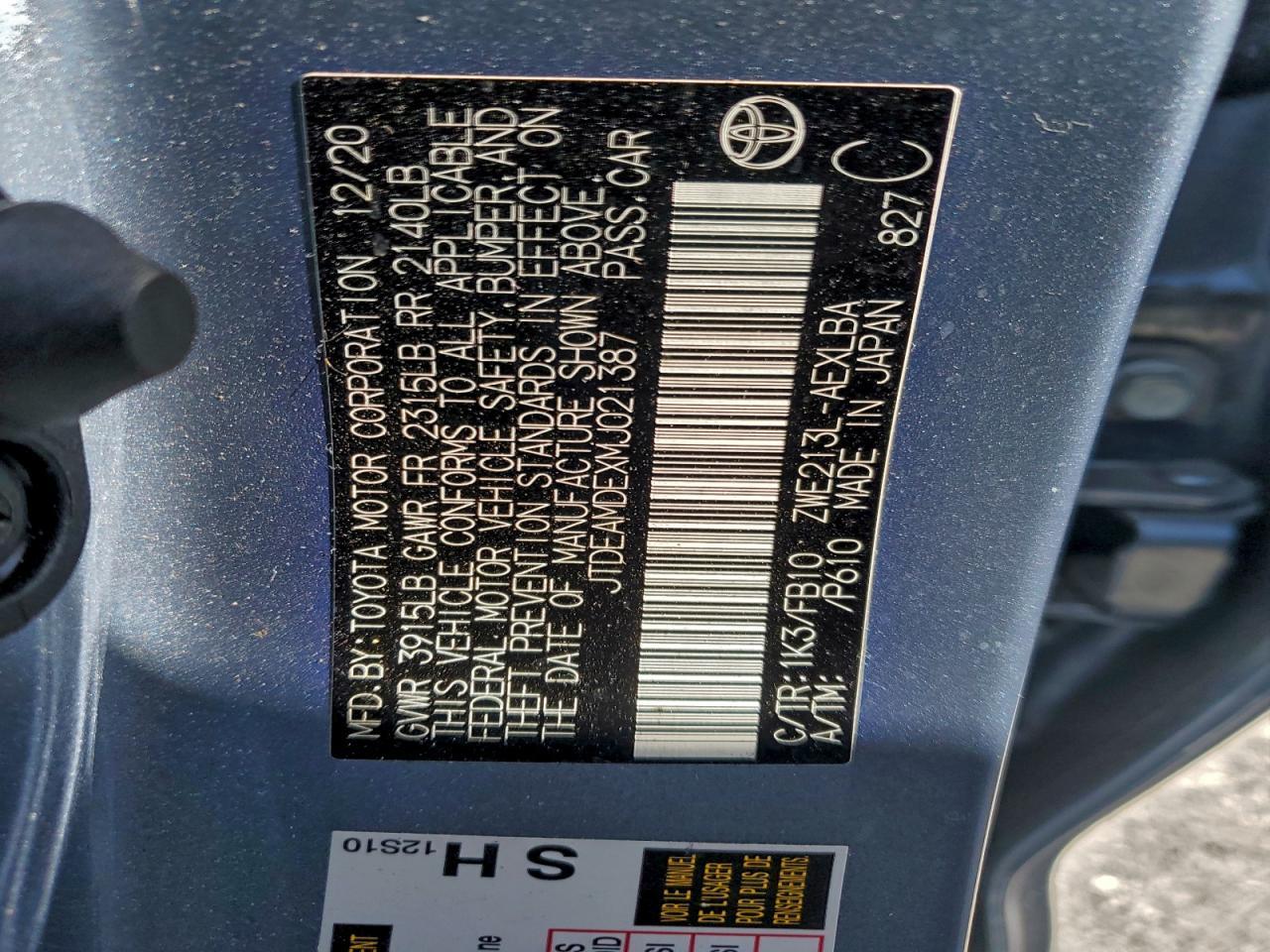 2021 TOYOTA COROLLA