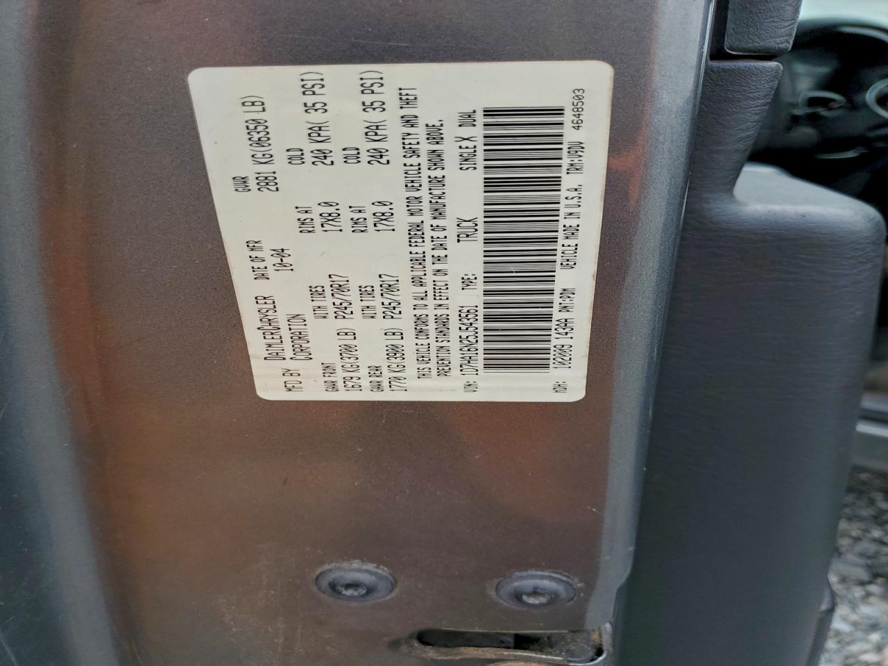 2005 DODGE RAM 1500