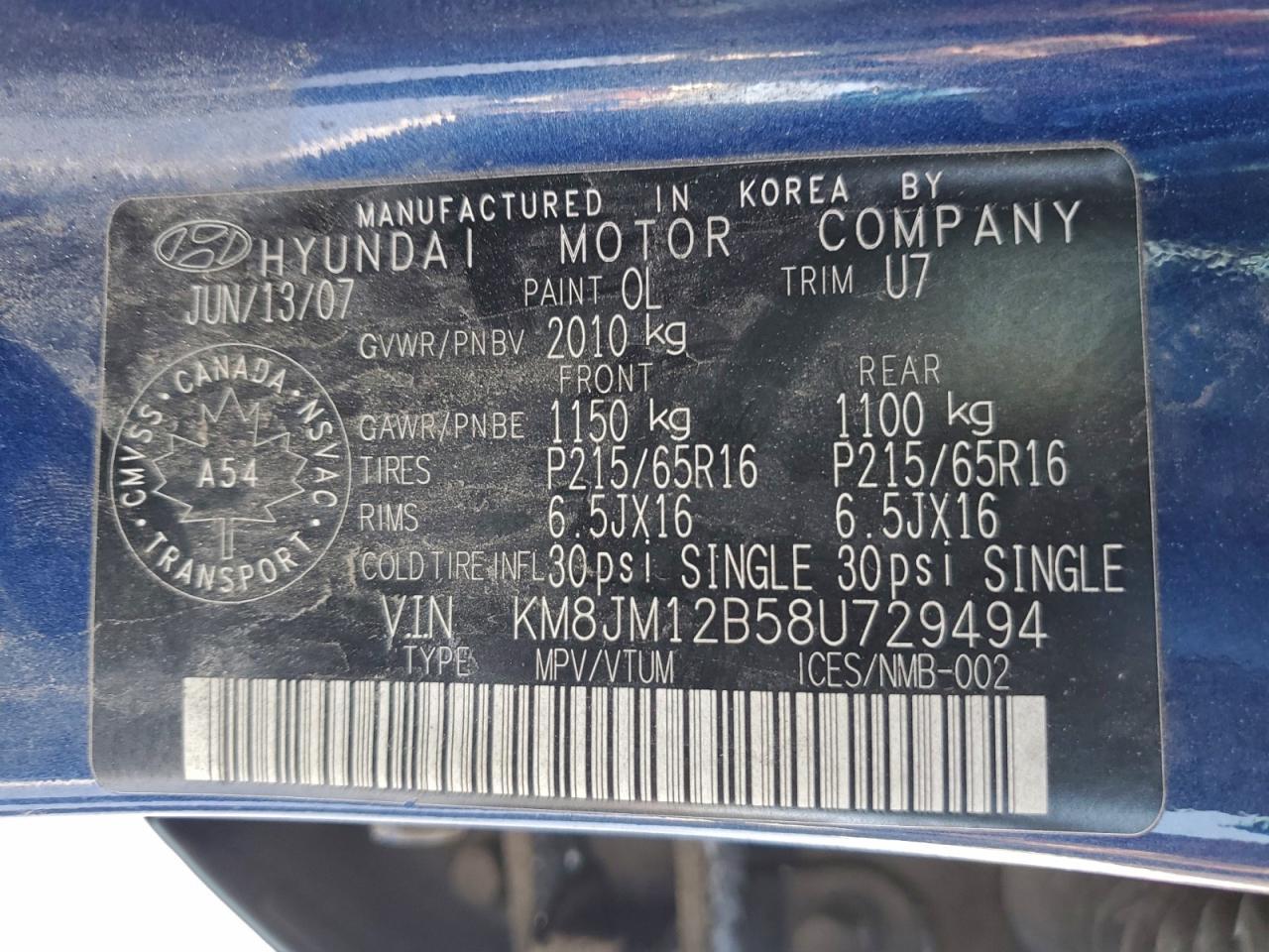 2008 HYUNDAI TUCSON