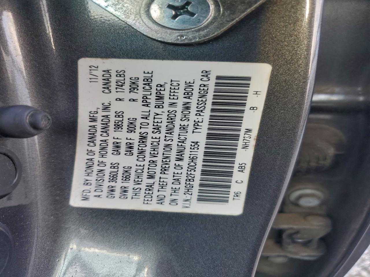 2012 HONDA CIVIC