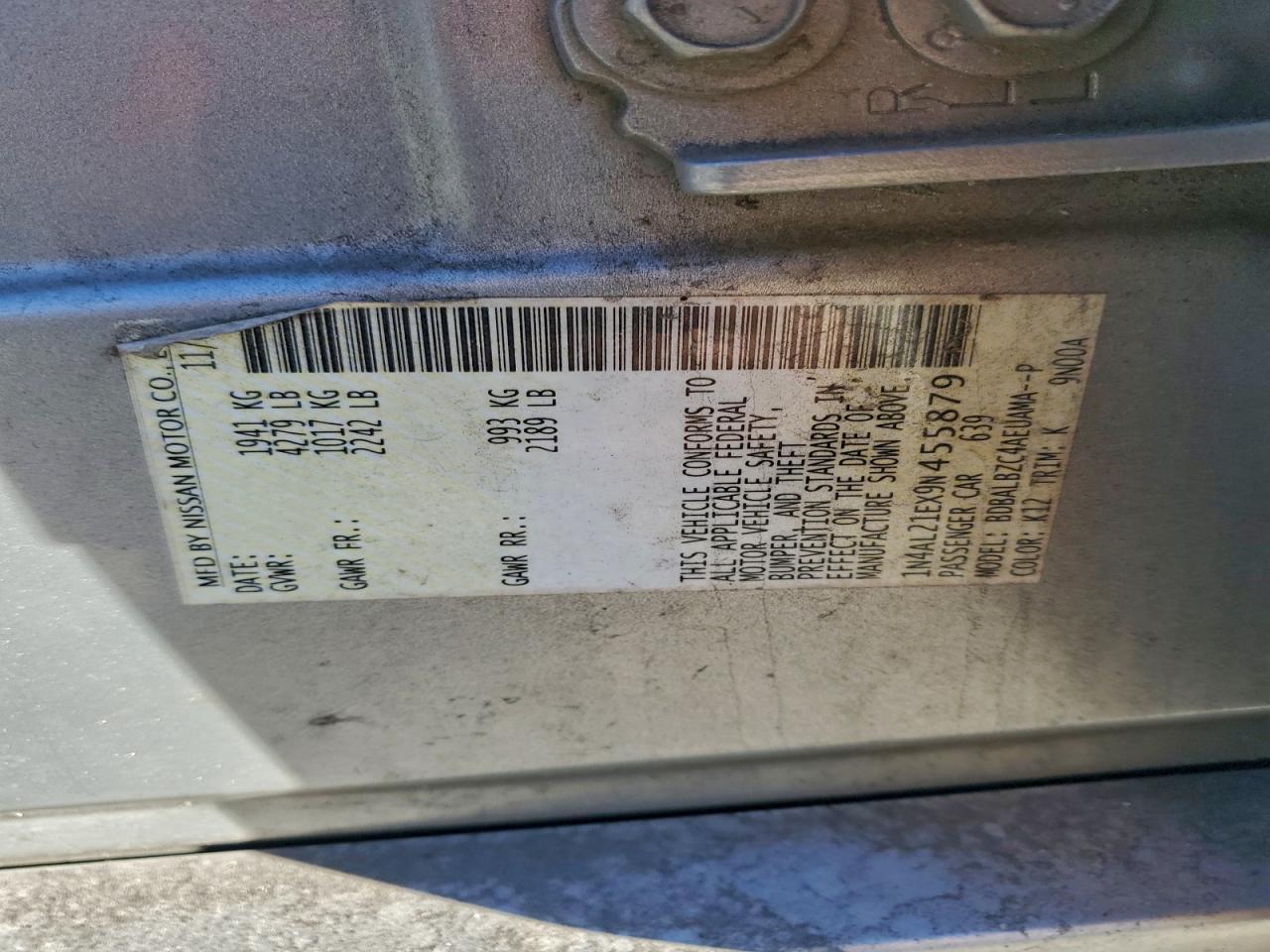 2009 NISSAN ALTIMA